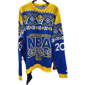 Golden State Warriors Sweater Men 2XL Crewneck Knit Holiday NBA Basketball 20